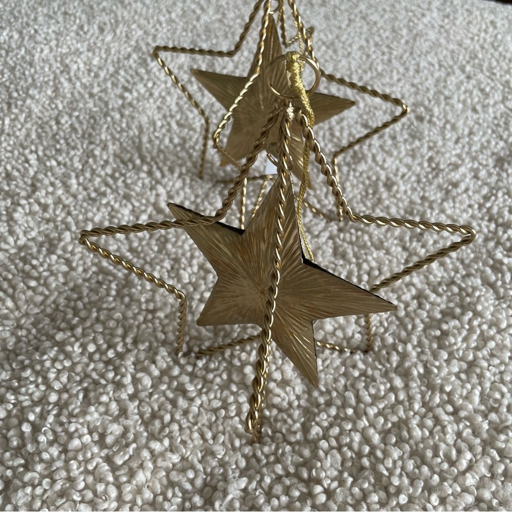Gold star holiday ornaments - Picture 2 of 7